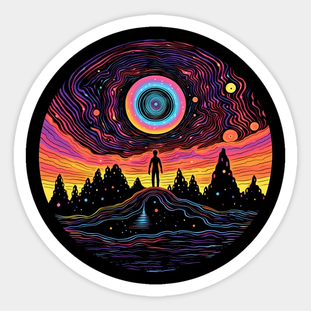 On the edge of the event horizon - Surreal motif Sticker by Unelmoija